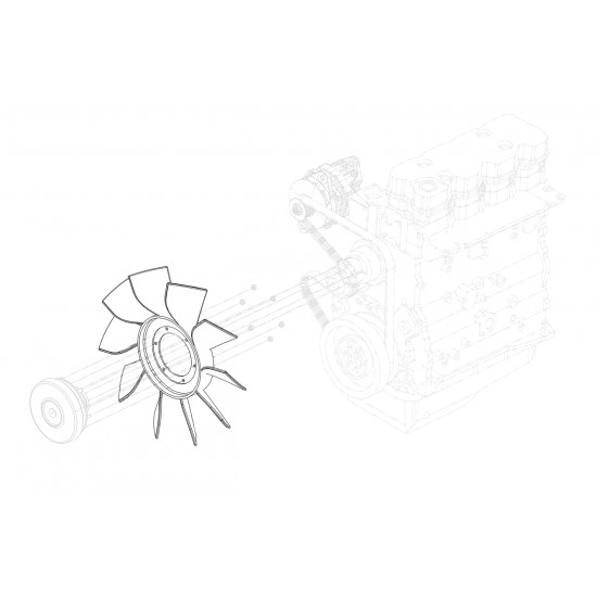W0000917  -  Blade Asm - Fan (L4B - 3.9L Cummins - Viscous Fan Clutch) W0000917  -  Blade Asm - Fan (L4B - 3.9L Cummins - Viscous Fan Clutch)