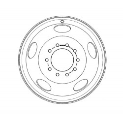 W0002398  -  Wheel Asm - 19.5x6, Offset 5.0, 10-hole Gray (JF9 - Dual Rear Wheels) W0002398  -  Wheel Asm - 19.5x6, Offset 5.0, 10-hole Gray (JF9 - Dual Rear Wheels)