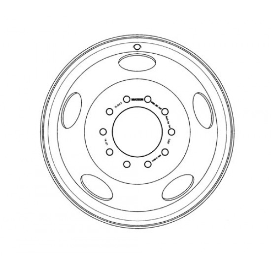 W0002398  -  Wheel Asm - 19.5x6, Offset 5.0, 10-hole Gray (JF9 - Dual Rear Wheels)