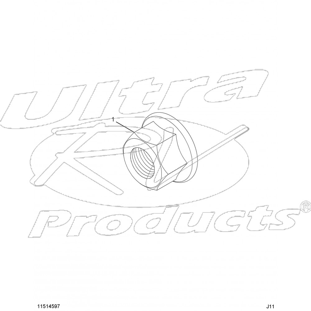 11514597 8.1l Factory Exhaust Manifold To Pipe Flange Nut Workhorse