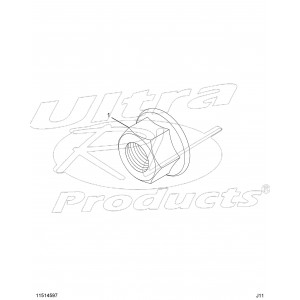 11514597 - Exhaust Pipe Flange Nut (Manifold & Muffler Connection)