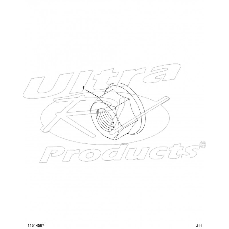 11514597 8.1l Factory Exhaust Manifold To Pipe Flange Nut Workhorse