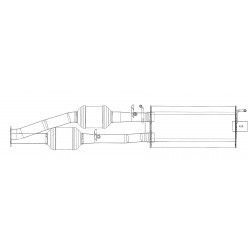 W0012320 - Exhaust Muffler Asm W/ Exhaust Pipe & 3 Way Catalytic Converter