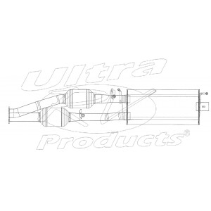 W0012320 - Exhaust Muffler Asm W/ Exhaust Pipe & 3 Way Catalytic Converter