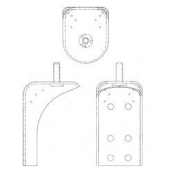 15654272  -  Support - Floor & Dash Panel Front, LH (85-99 FL5/FL6/FL7) Squared Side w/ 6 Holes & Top Stud