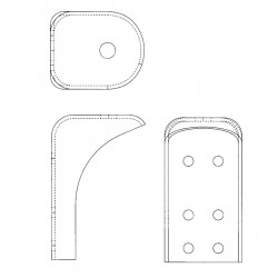 W0004532  -  Bracket Dash and Floor Panel (99-05 IFS FL5/FL6/FL7) Squared Side w/ 6 Holes & Top Hole