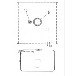 W0010468  -  Tank Asm - Gas 40 Gal w/ Aux Draw