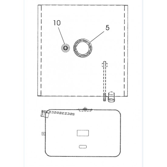 W0010468  -  Tank Asm - Gas 40 Gal w/ Aux Draw
