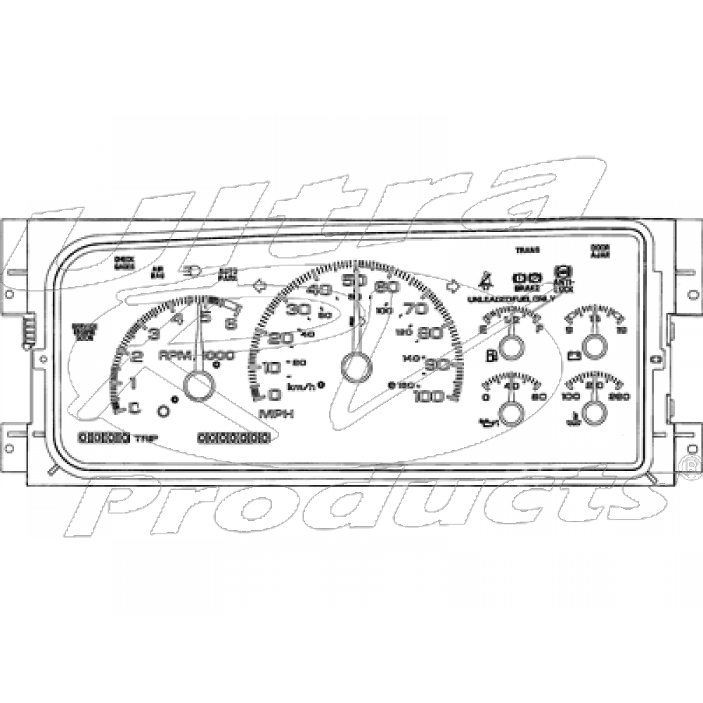 16217725 - CLUSTER ASM - INSTRUMENT, MILES/KM, 8 CYL, GAS