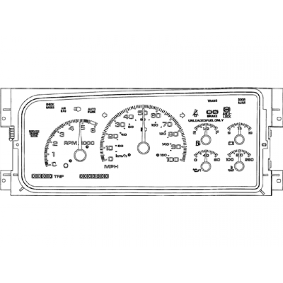 16217725 - CLUSTER ASM - INSTRUMENT, MILES/KM, 8 CYL, GAS