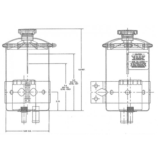 W0000079 - Reservoir Asm - Power Steering Fluid (2.0L Capacity) W0000079 - Reservoir Asm - Power Steering Fluid (2.0L Capacity)