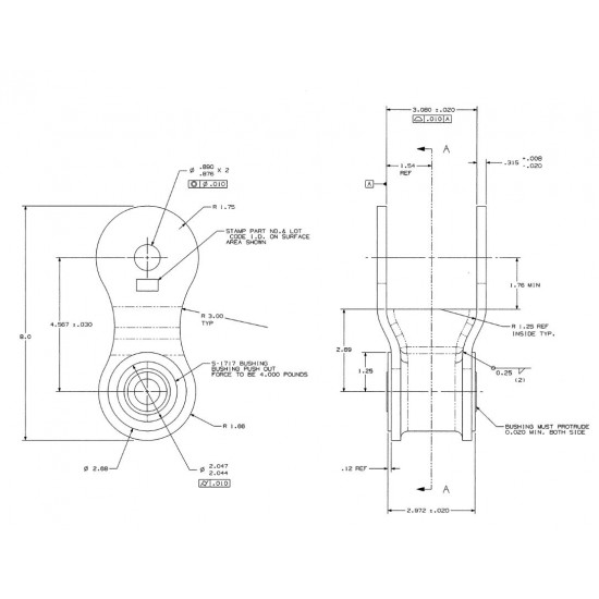 W0011240  -  Shackle Asm (Stamped With Bushing)