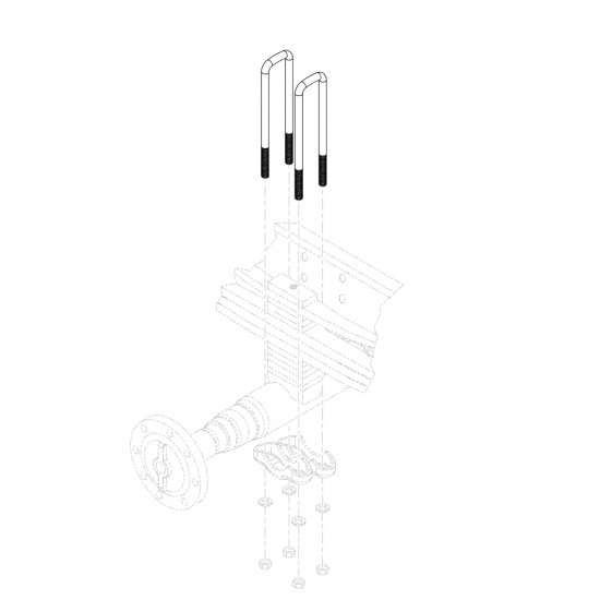 15712319 - U-Bolt - 2.58" Gap, 3/4-16 (Rear Axle) 15712319 - U-Bolt - 2.58" Gap, 3/4-16 (Rear Axle)
