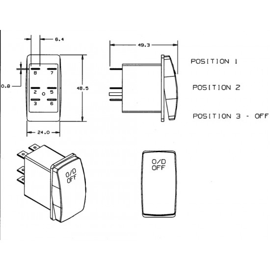 W0008640  -  Switch Asm - Overdrive (6 Speed Allison)