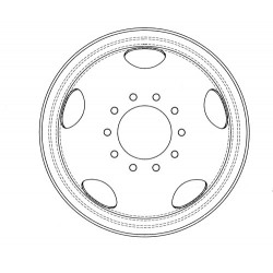 W0001009  -  Wheel-19.5x6 Dc 