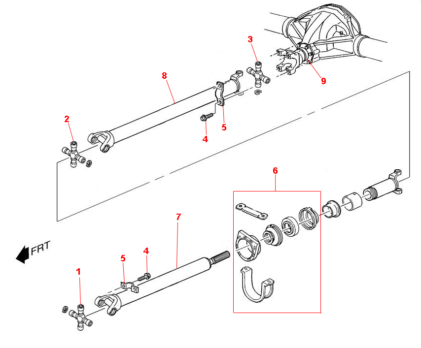 19962000 P32 Chassis Parts Index > DRIVESHAFT ASSEMBLY