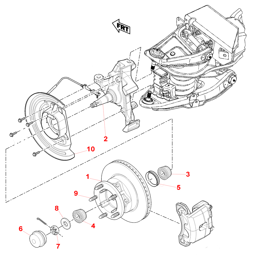 19962000 P32 Chassis Parts Index > FRONT AXLE