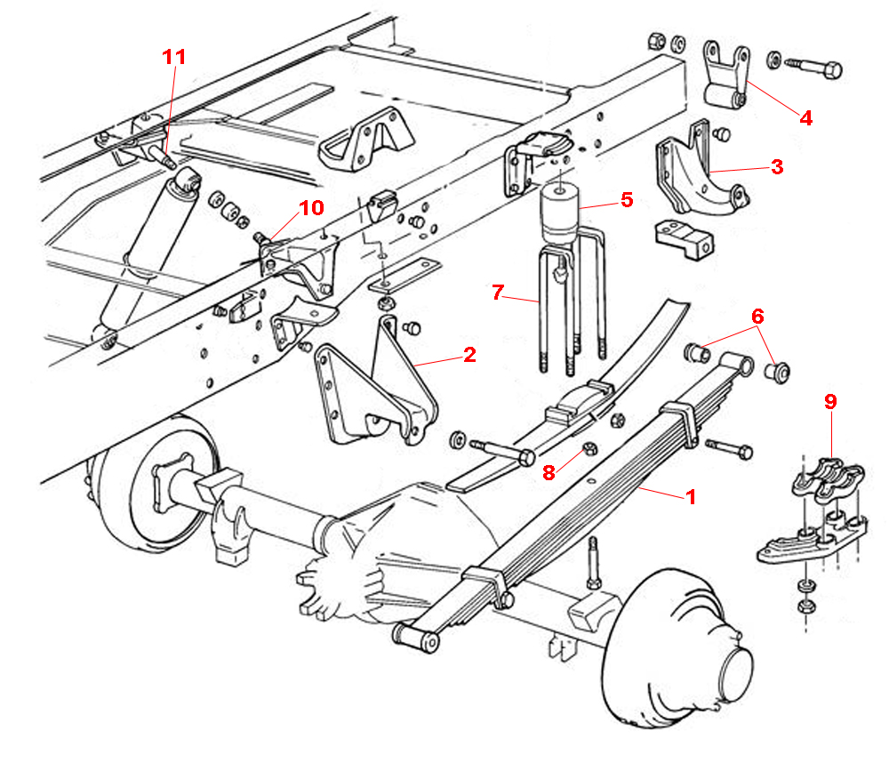 19962000 P32 Chassis Parts Index > REAR SPRING ASSEMBLY